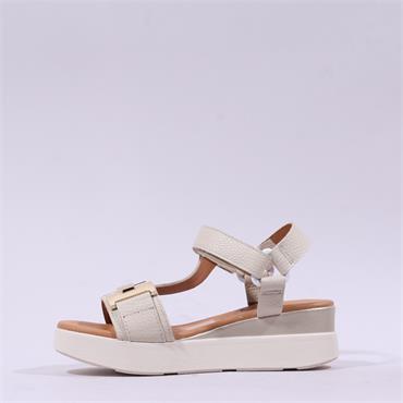 Oh My Sandals Wedge T Bar Link - Beige